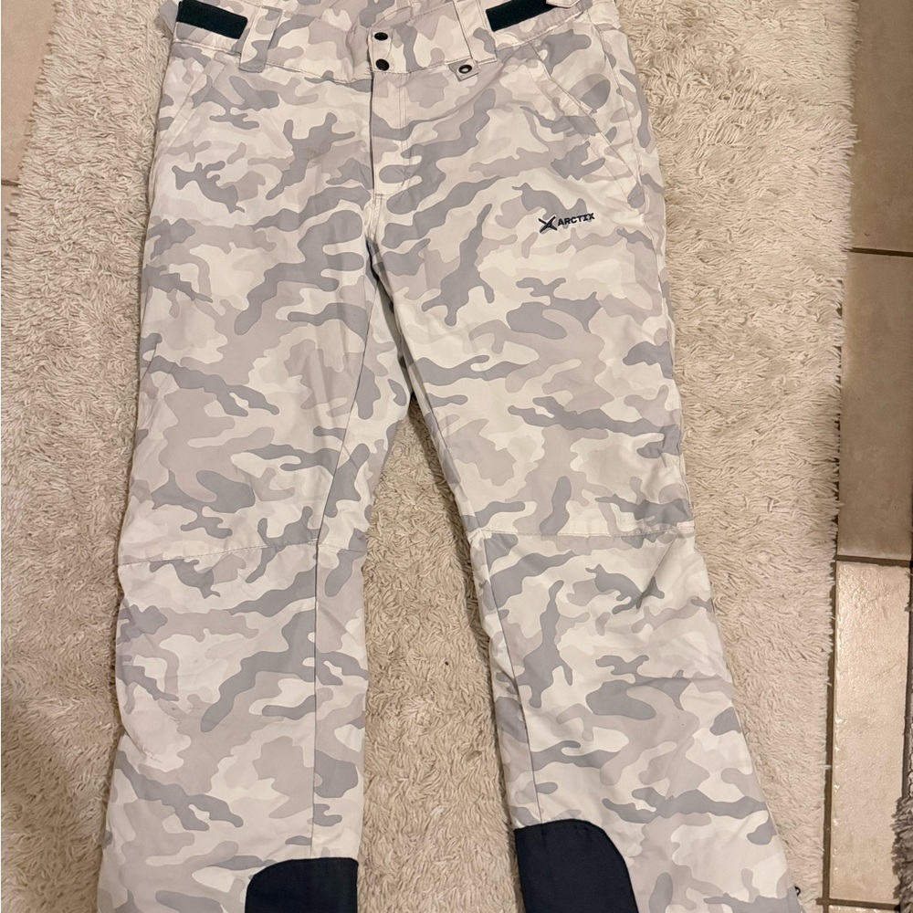 White Camouflage Snow Pants